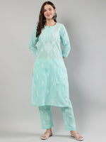 Load image into Gallery viewer, Seva Chikan Hand Embroidered Cotton Lucknowi Chikankari Kurta Set