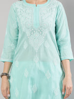 Load image into Gallery viewer, Seva Chikan Hand Embroidered Cotton Lucknowi Chikankari Kurta Set