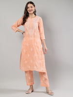 Load image into Gallery viewer, Seva Chikan Hand Embroidered Cotton Lucknowi Chikankari Kurta Set