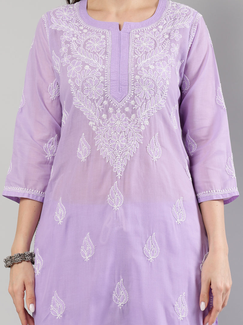 Seva Chikan Hand Embroidered Cotton Lucknowi Chikankari Kurta Set