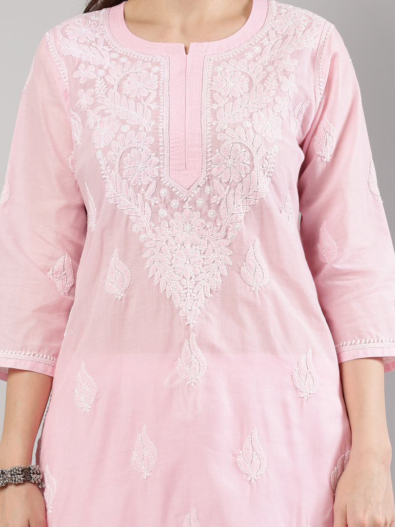 Seva Chikan Hand Embroidered Cotton Lucknowi Chikankari Kurta Set