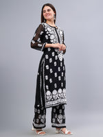 Load image into Gallery viewer, Seva Chikan Hand Embroidered Georgette Lucknowi Chikankari Kurta Set