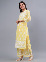 Load image into Gallery viewer, Seva Chikan Hand Embroidered Georgette Lucknowi Chikankari Kurta Set