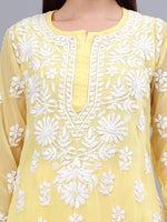 Load image into Gallery viewer, Seva Chikan Hand Embroidered Georgette Lucknowi Chikankari Kurta Set