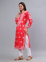 Load image into Gallery viewer, Seva Chikan Hand Embroidered Cotton Lucknowi Chikankari Kurta