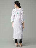 Load image into Gallery viewer, Seva Chikan Hand Embroidered White Cotton Lucknowi Chikankari Kurta