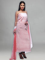 Load image into Gallery viewer, Seva Chikan Hand Embroidered White Cotton Lucknowi Chikankari Unstitched Suit Piece- SCL0011