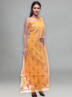 Load image into Gallery viewer, Seva Chikan Hand Embroidered Mustard Cotton Lucknowi Chikankari Unstitched Suit Piece -SCL0014