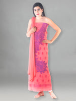 Load image into Gallery viewer, Seva Chikan Hand Embroidered Dark Pink Cotton Lucknowi Chikan Unstitched Suit Piece-SCL1491