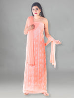 Load image into Gallery viewer, Seva Chikan Hand Embroidered Peach Cotton Lucknowi Chikan Unstitched Suit Piece-SCL1492
