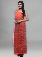 Load image into Gallery viewer, Seva Chikan Hand Embroidered Rust Orange Cotton Lucknowi Chikankari Unstitched Suit Piece -SCL0017