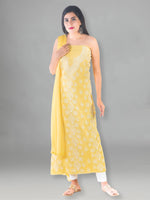Load image into Gallery viewer, Seva Chikan Hand Embroidered Yellow Cotton Lucknowi Chikan Unstitched Suit Piece SCL1498