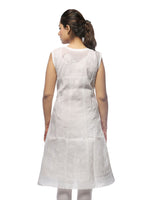 Load image into Gallery viewer, Seva Chikan Hand Embroidered White Cotton Lucknowi Chikan A-Line Kurta-SCL0672