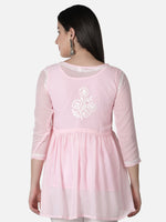 Load image into Gallery viewer, Seva Chikan Hand Embroidered Georgette Lucknowi Chikan Top