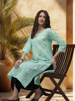 Load image into Gallery viewer, Seva Chikan Hand Embroidered Cotton Lucknowi Chikankari Kurta