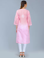 Load image into Gallery viewer, Seva Chikan Hand Embroidered Terivoil Cotton Lucknowi Chikan Kurta