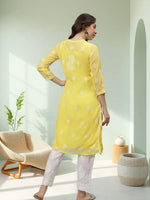 Load image into Gallery viewer, Seva Chikan Hand Embroidered Georgette Lucknowi Chikankari Kurta With Slip