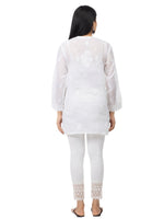 Load image into Gallery viewer, Seva Chikan Hand Embroidered White Cotton Lucknowi Chikan Top-SCL2193