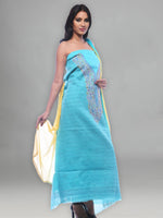 Load image into Gallery viewer, Seva Chikan Hand Embroidered Turquoise Cotton Lucknowi Chikankari Unstitched Suit Piece-SCL0046