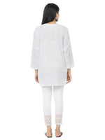 Load image into Gallery viewer, Seva Chikan Hand Embroidered White Cotton Lucknowi Chikan Top-SCL2196