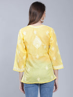 Load image into Gallery viewer, Seva Chikan Hand Embroidered Terivoil Cotton Lucknowi Chikan Top