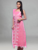 Load image into Gallery viewer, Seva Chikan Hand Embroidered Pink Cotton Lucknowi Chikankari Unstitched Suit Piece-SCL0056