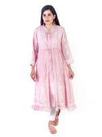 Load image into Gallery viewer, Seva Chikan Hand Embroidered Pink Cotton Lucknowi Chikankari Sarag-SCL1366