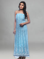 Load image into Gallery viewer, Seva Chikan Hand Embroidered Blue Georgette Lucknowi Chikankari Unstitched Suit Piece-SCL0068