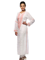 Load image into Gallery viewer, Seva Chikan Hand Embroidered White Cotton Lucknowi Chikan Kurta -SCL0628