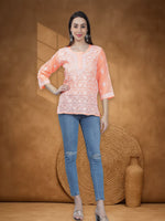 Load image into Gallery viewer, Seva Chikan Hand Embroidered Terivoil Cotton Lucknowi Chikan Top