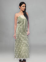 Load image into Gallery viewer, Seva Chikan Hand Embroidered Lemon Cotton Lucknowi Chikan Unstitched Kurta Piece-SCL0078