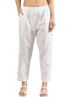 Load image into Gallery viewer, Seva Chikan Hand Embroidered White Cotton Lucknawi Chikankari Palazzo-SCL11038