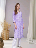 Load image into Gallery viewer, Seva Chikan Hand Embroidered Cotton Lucknowi Chikankari Kurta