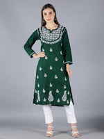 Load image into Gallery viewer, Seva Chikan Hand Embroidered Cotton Lucknowi Chikan Kurti