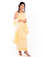 Load image into Gallery viewer, Seva Chikan Hand Embroidered Cotton Lucknowi Chikankari Unstitched Suit Piece With Jaali Work
