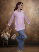 Load image into Gallery viewer, Seva Chikan Hand Embroidered Georgette Lucknowi Chikankari Top