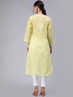 Load image into Gallery viewer, Seva Chikan Hand Embroidered Terivoil Cotton Lucknowi Chikan Kurti