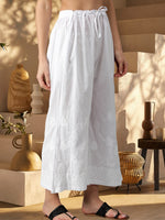 Load image into Gallery viewer, Seva Chikan Hand Embroidered White Cotton Lucknawi Chikankari Palazzo-SCL11021