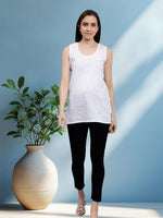 Load image into Gallery viewer, Seva Chikan Short Slips Combo of White (Pack of 2)