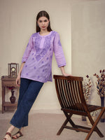 Load image into Gallery viewer, Seva Chikan Hand Embroidered Cotton Lucknowi Chikan Top