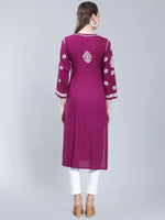 Load image into Gallery viewer, Seva Chikan Hand Embroidered Rayon Lucknowi Chikankari Kurta
