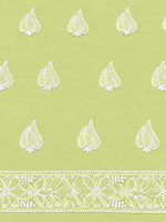 Load image into Gallery viewer, Seva Chikan Hand Embroidered Pista Green Cotton Lucknowi Chikankari Unstitched Suit Piece-SEV15036