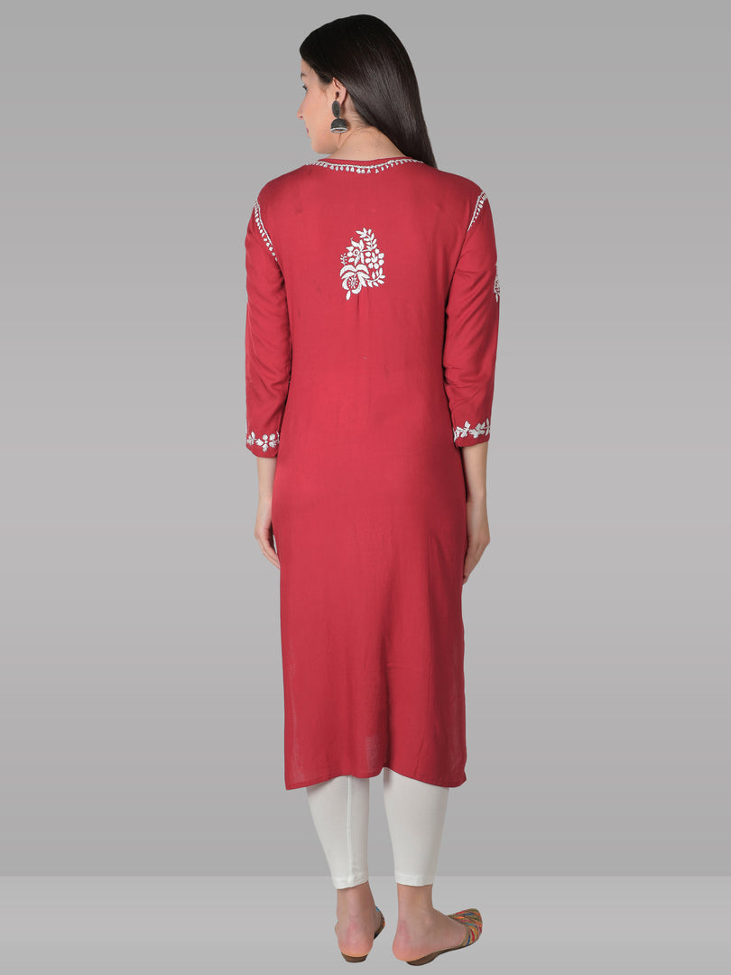 Seva Chikan Hand Embroidered Modal Cotton Lucknowi Chikankari Kurta
