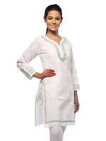 Load image into Gallery viewer, Seva Chikan Hand Embroidered White Cotton Lucknowi Chikan Kurta-SCL0631