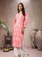 Load image into Gallery viewer, Seva Chikan Hand Embroidered Rayon Lucknowi Chikankari Kurta
