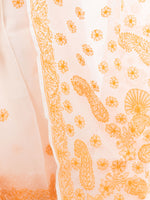 Load image into Gallery viewer, Seva Chikan Hand Embroidered White Kota Lucknowi Saree-SCL1196