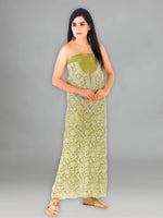 Load image into Gallery viewer, Seva Chikan Hand Embroidered Green Georgette Lucknowi Chikankari Unstitched Suit Piece With Mukaish/Muqaish Work-SCL1376