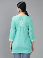 Load image into Gallery viewer, Seva Chikan Hand Embroidered Cotton Lucknowi Chikan Top
