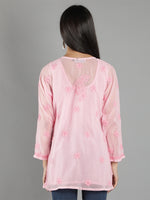 Load image into Gallery viewer, Seva Chikan Hand Embroidered  Georgette Lucknowi Chikan Top With Slip