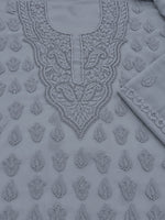 Load image into Gallery viewer, Seva Chikan Hand Embroidered Grey Georgette Lucknowi Chikankari Unstitched Suit Piece-SEV15035